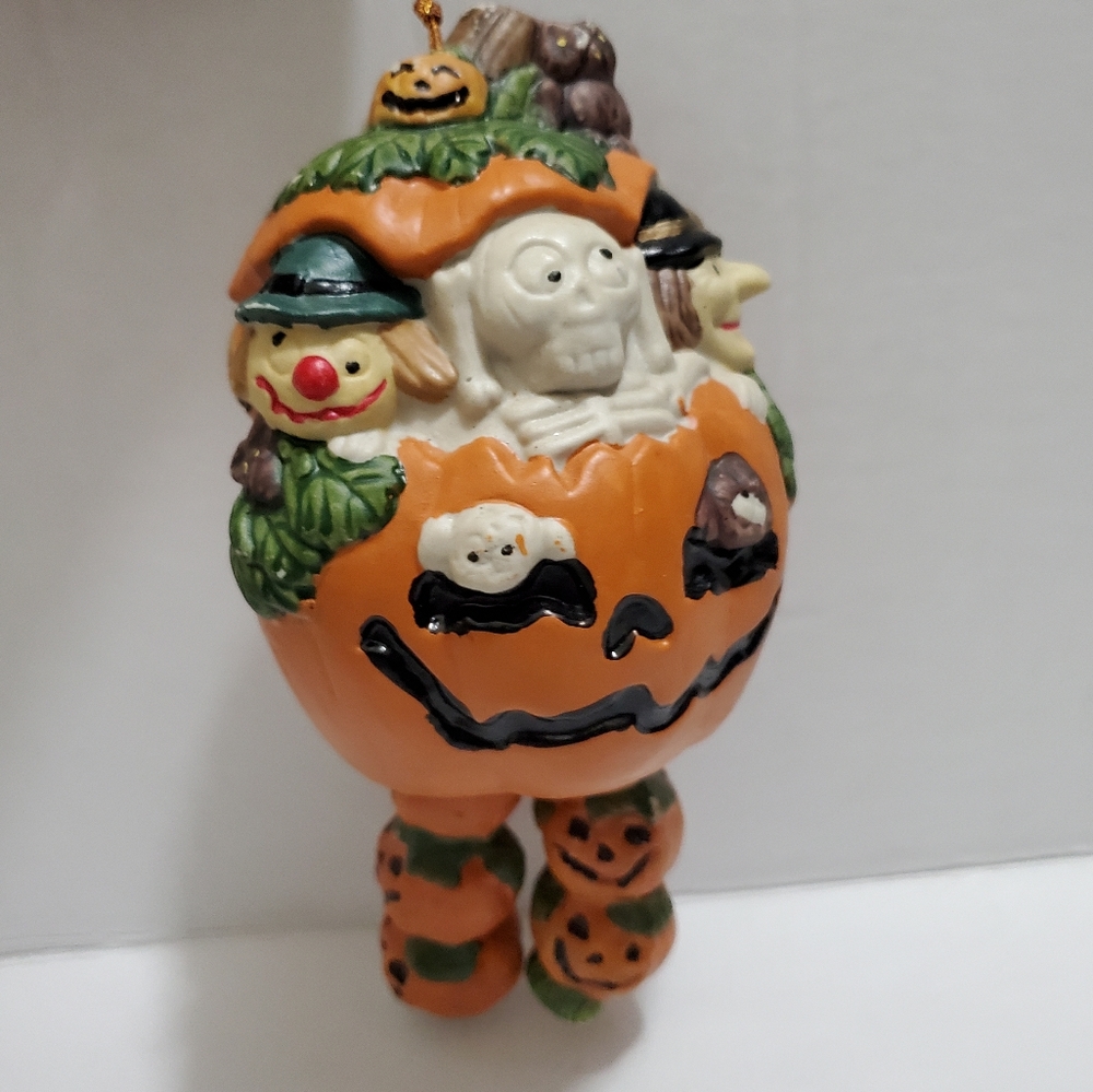 HAUNTED HAVEN Halloween Windchime Hand Painted Pumpkin
